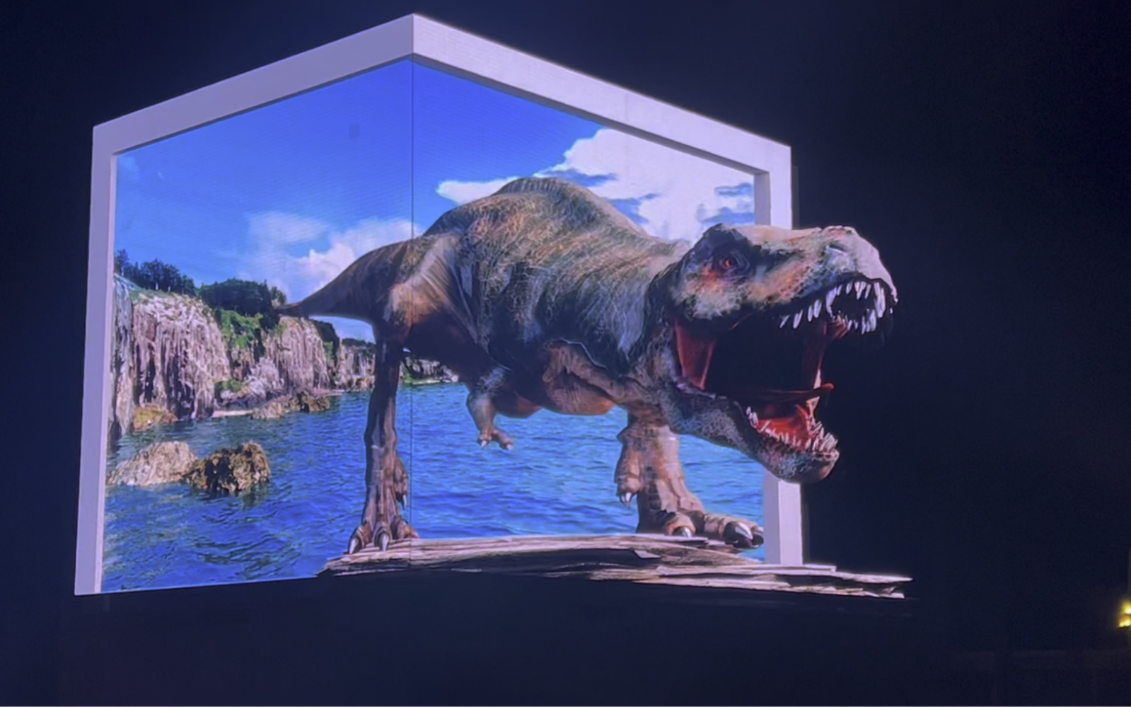 这海边的大屏居然是裸眼3d效果的