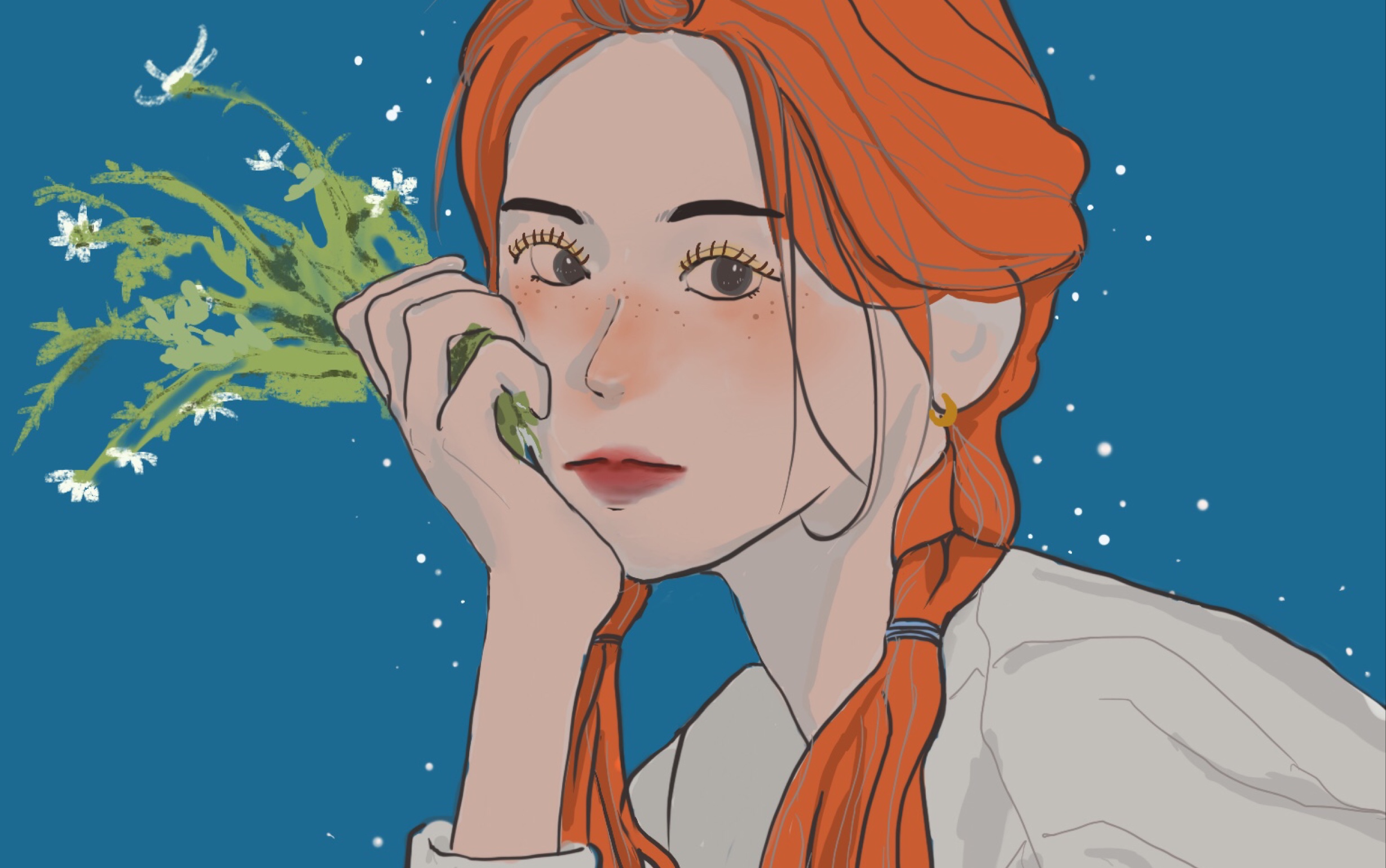 procreate雀斑少女