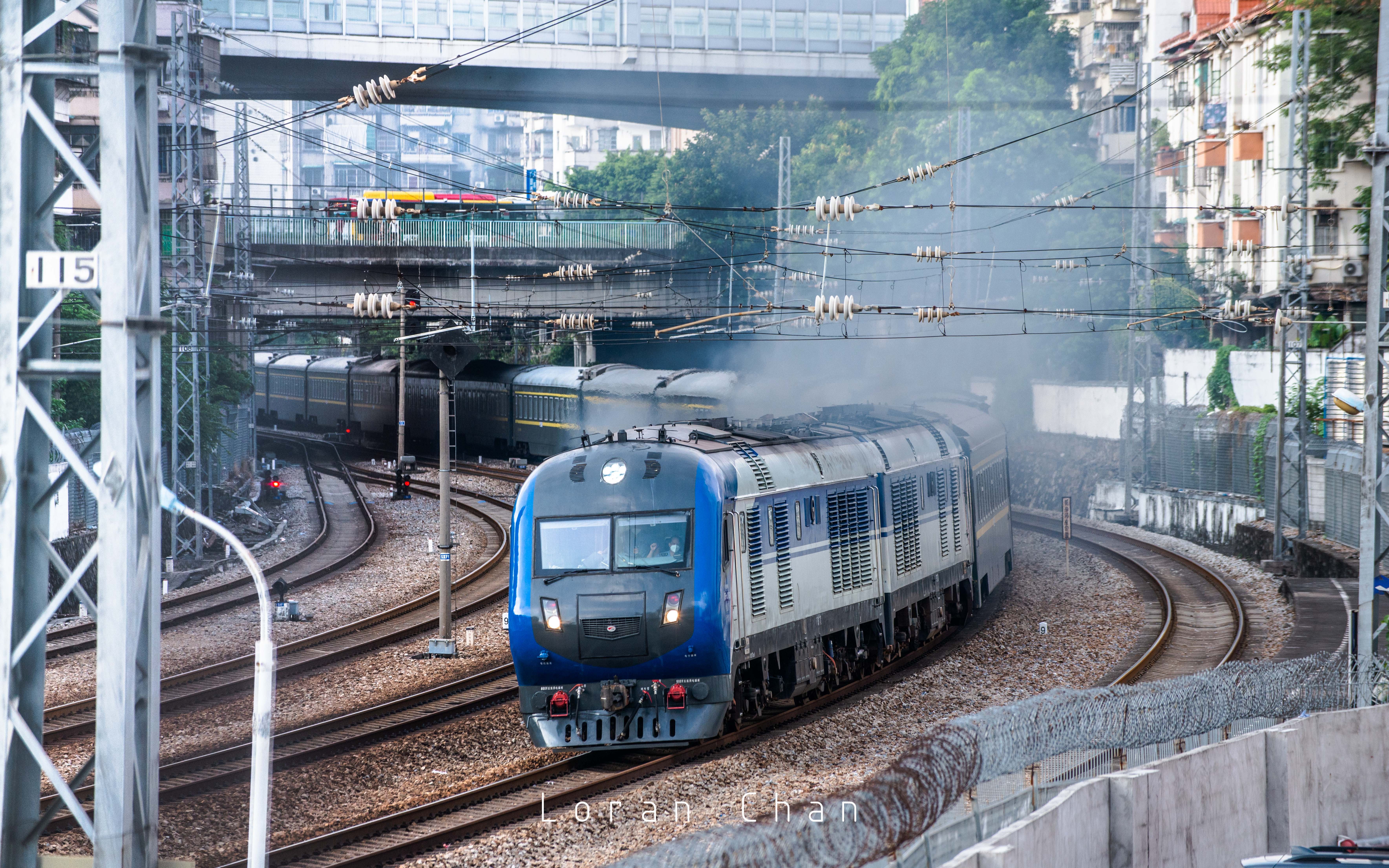 【广茂铁路】(声控福利)df11g牵引z501次暴力加速通过广州西站