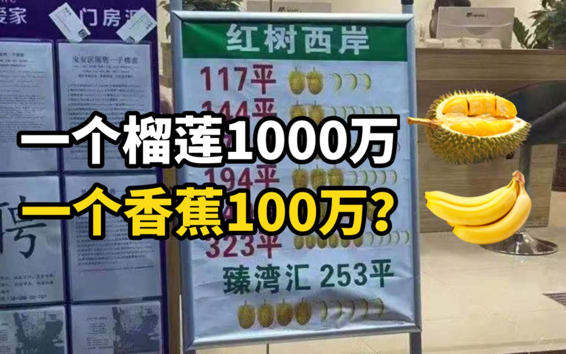 “一个榴莲1000万、一个香蕉100万”!深圳查处房地产水果图案挂牌价哔哩哔哩bilibili