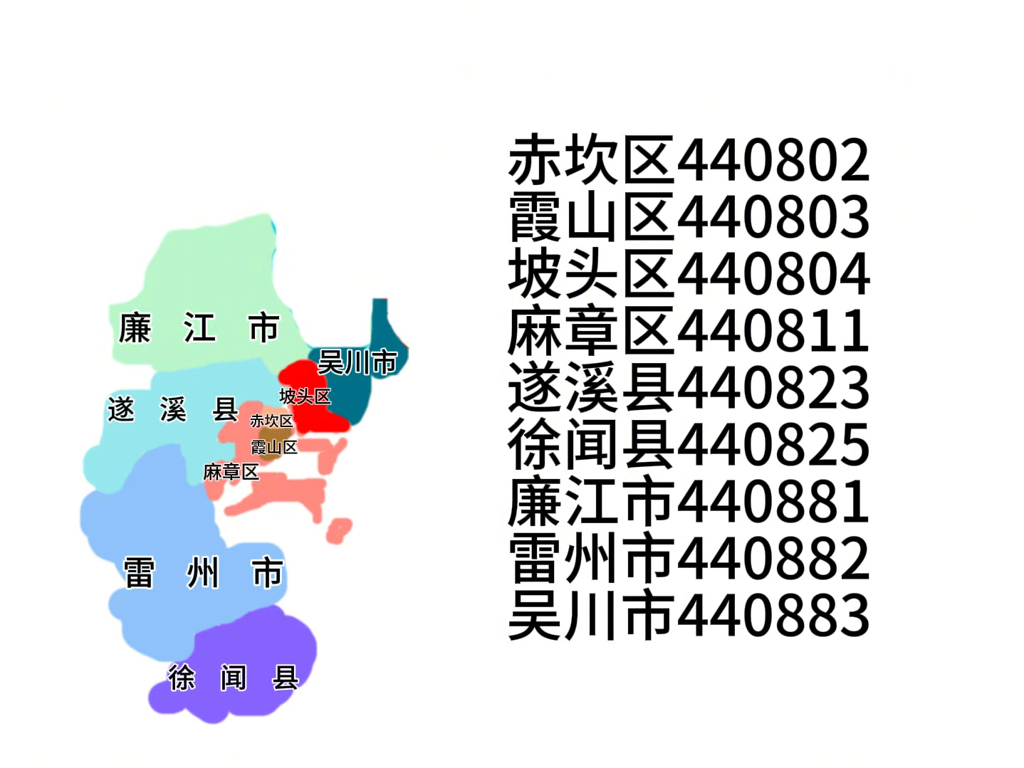 【新版】湛江区划以及区划代码大变迁哔哩哔哩bilibili