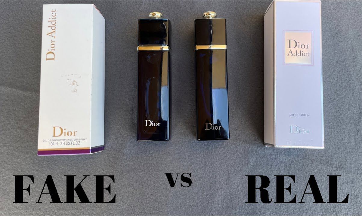 假冒迪奥dior addict香水与真品对比.售价 128 欧元