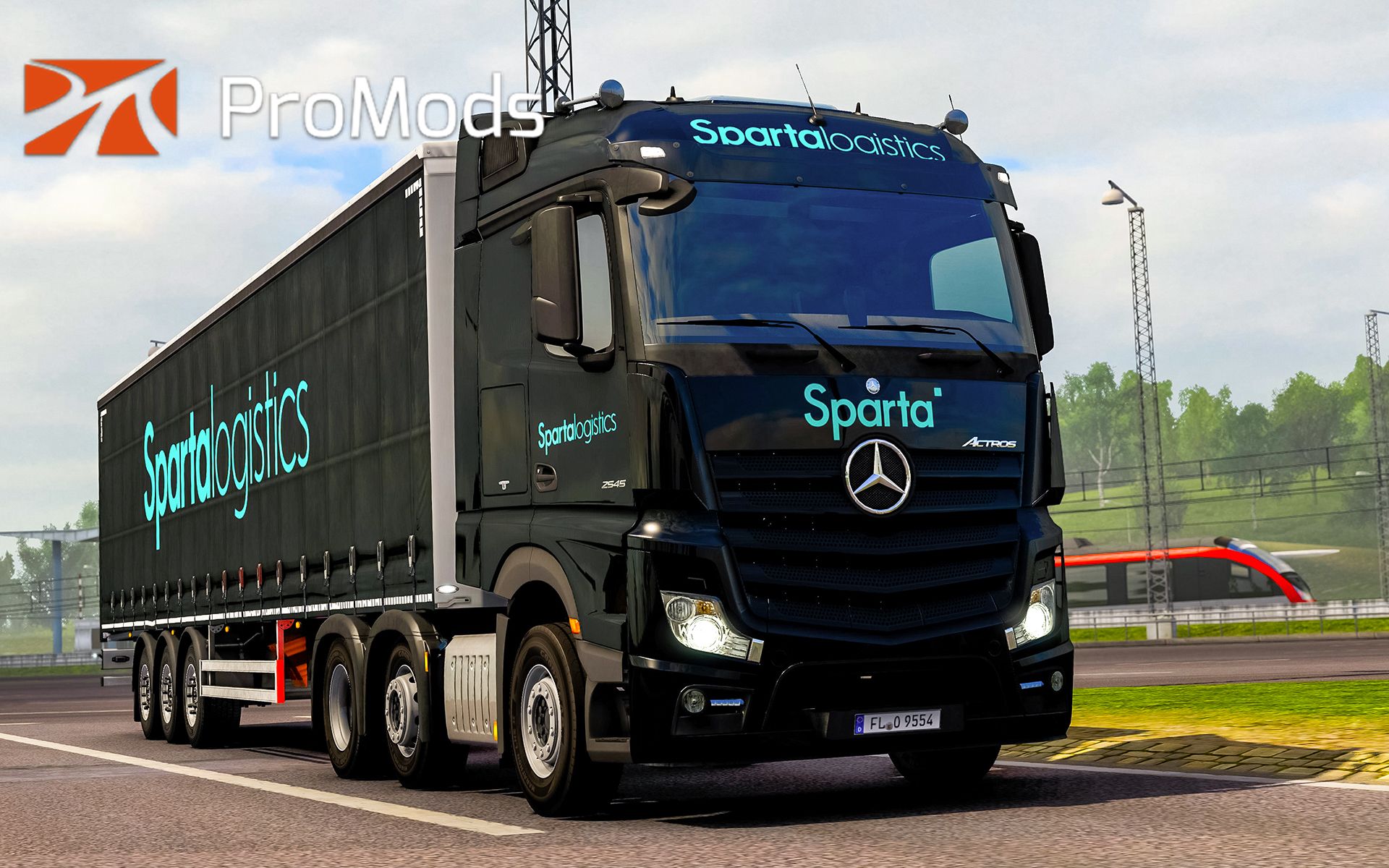 欧洲卡车模拟2364丹麦sparta物流涂装驾驶奔驰阿克托斯2545运送空托盘