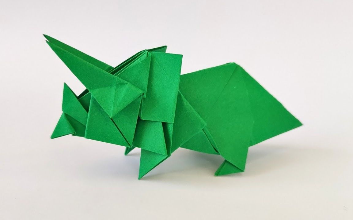 【 origami library】三角龍摺紙教程