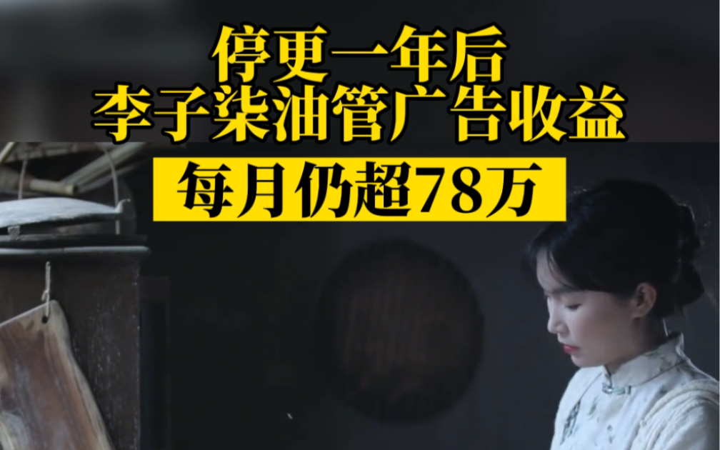 盼回归!停更一年后李子柒油管广告收益每月仍超78万,很多外国网友留言表达思念哔哩哔哩bilibili