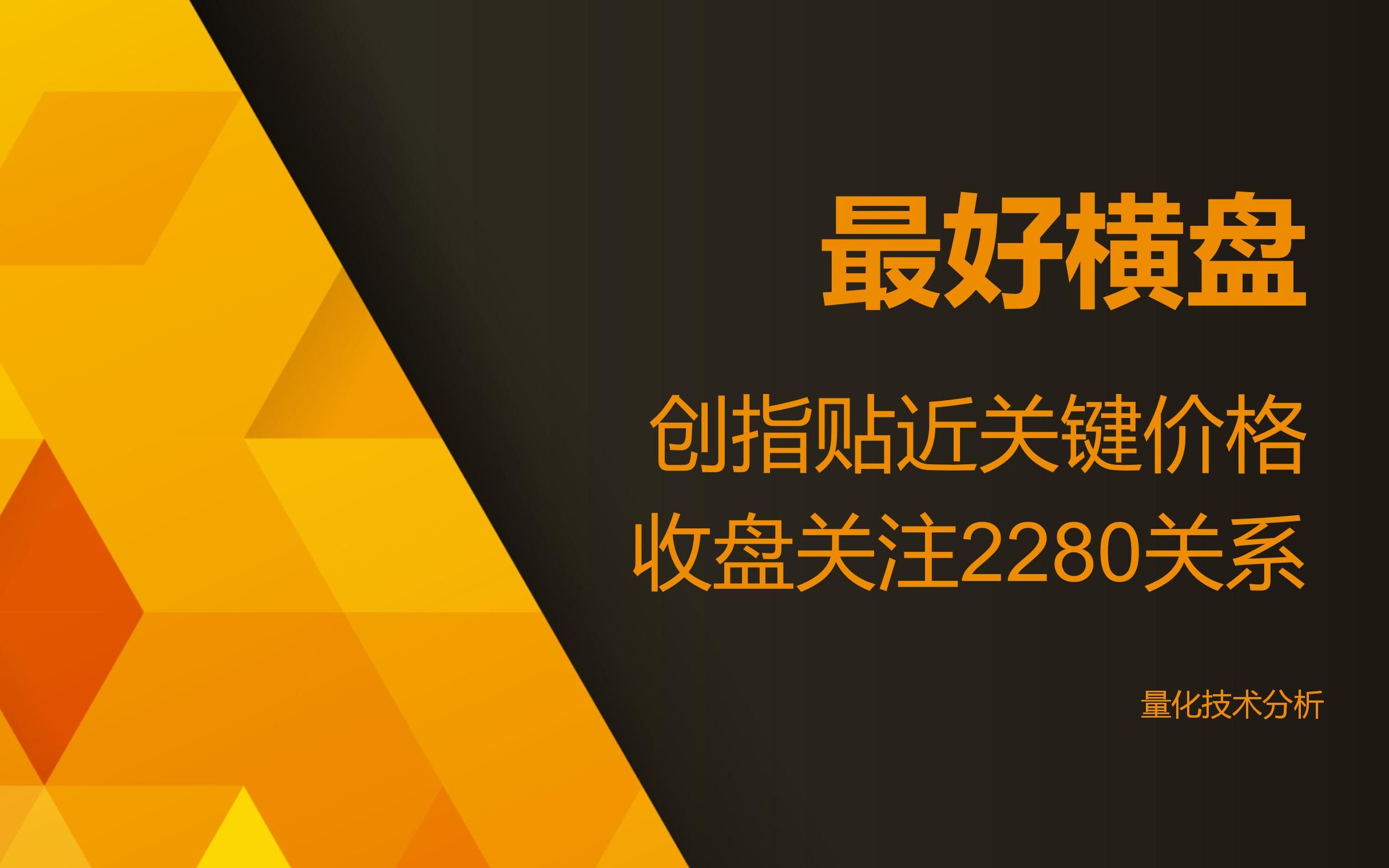 量化技术分析20230804 最好能够横盘 创指贴近关键价格2280 关注收盘价相对关系哔哩哔哩bilibili