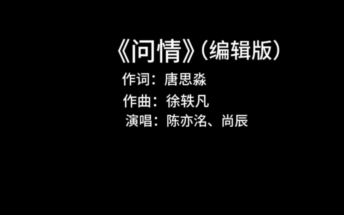 《问情》—陈亦洺,尚辰 动态歌词排版 /当命运一句一句探问/切断缘分