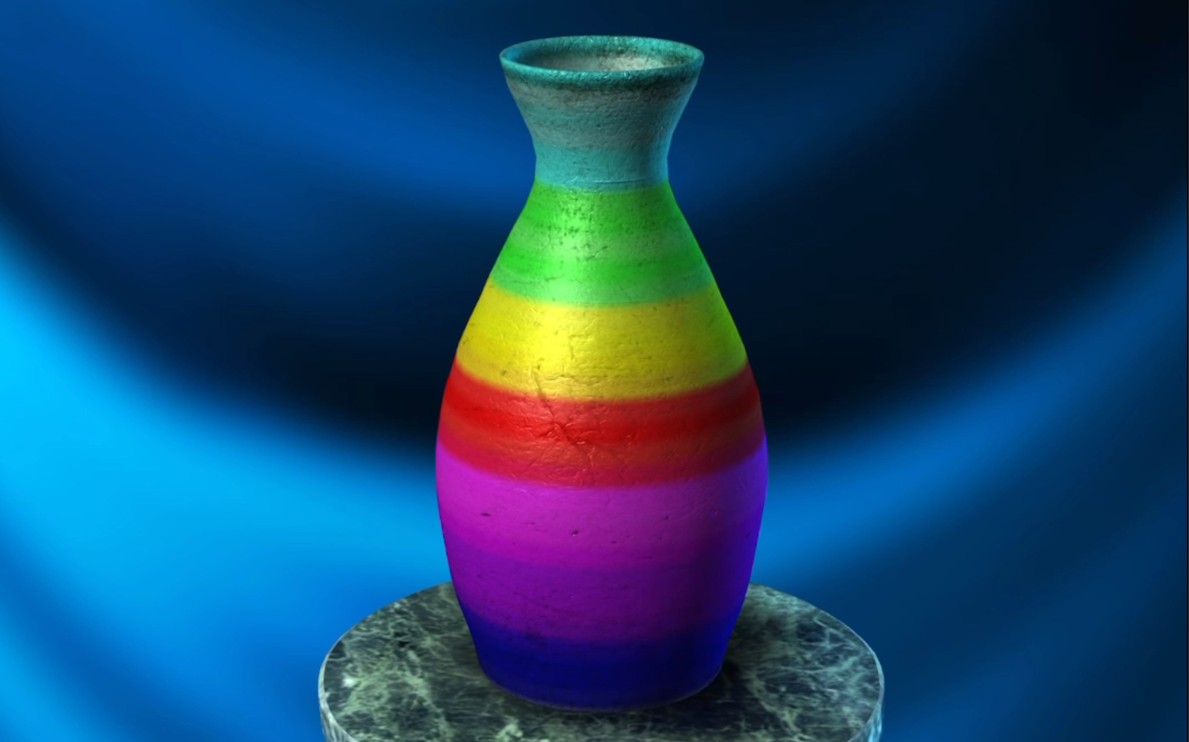 letscreatepottery一起来陶艺制作一个七彩花瓶