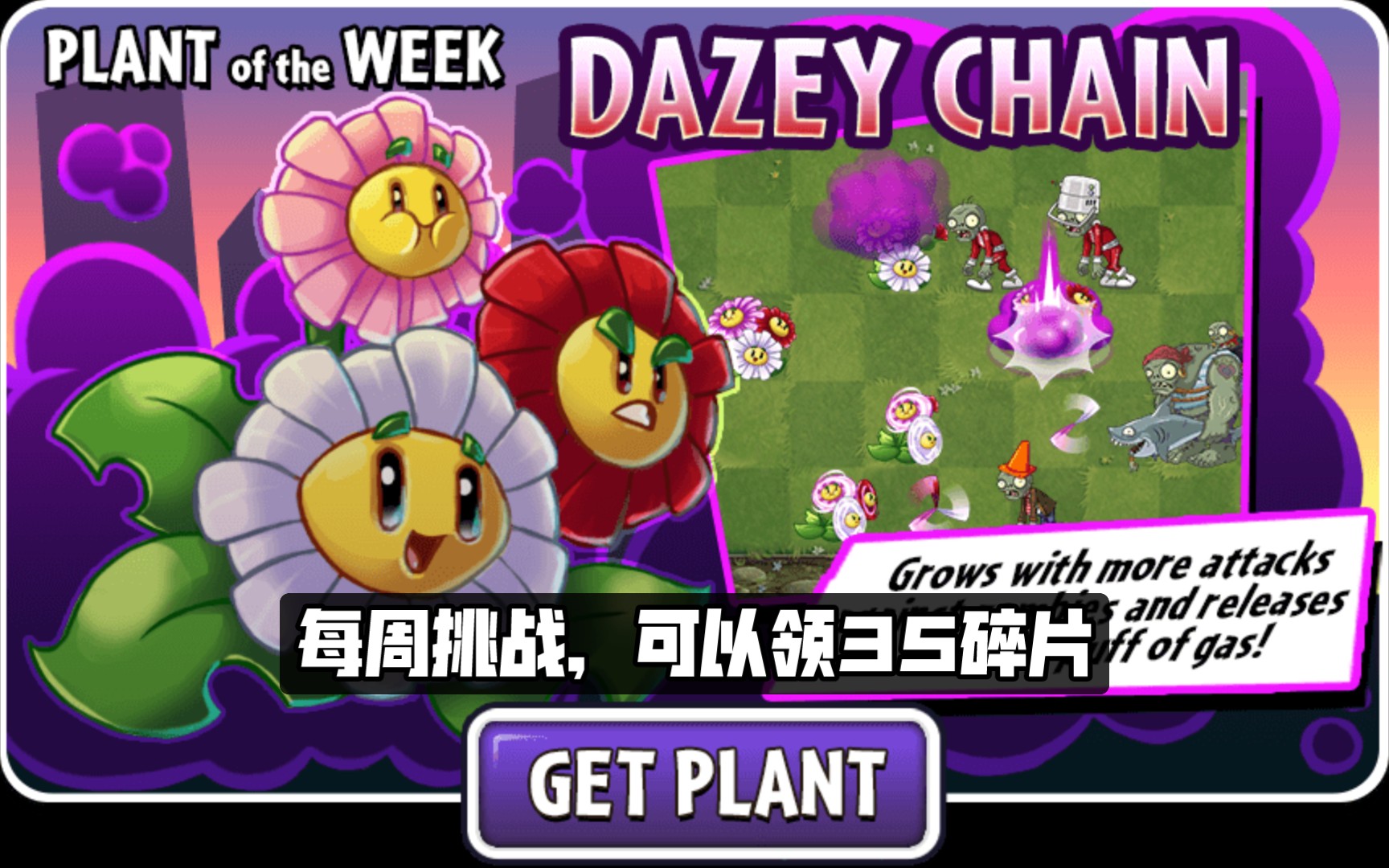 【pvz2】眩晕雏菊史诗任务