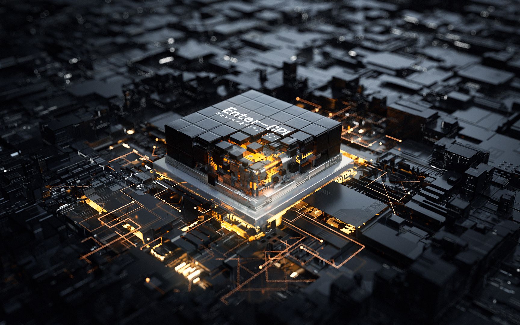 c4d动画电路板发散光线