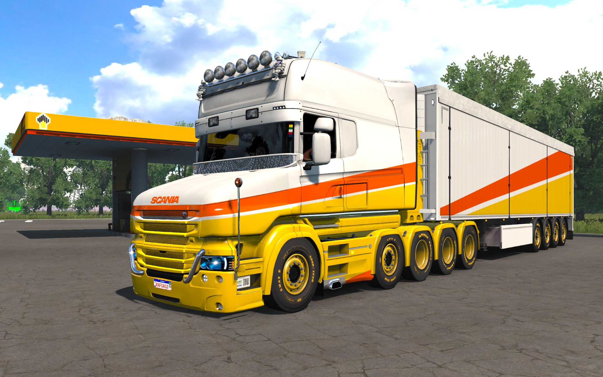 欧卡2-斯堪尼亚t重卡,一体式涂装游走在俄罗斯南部1.38