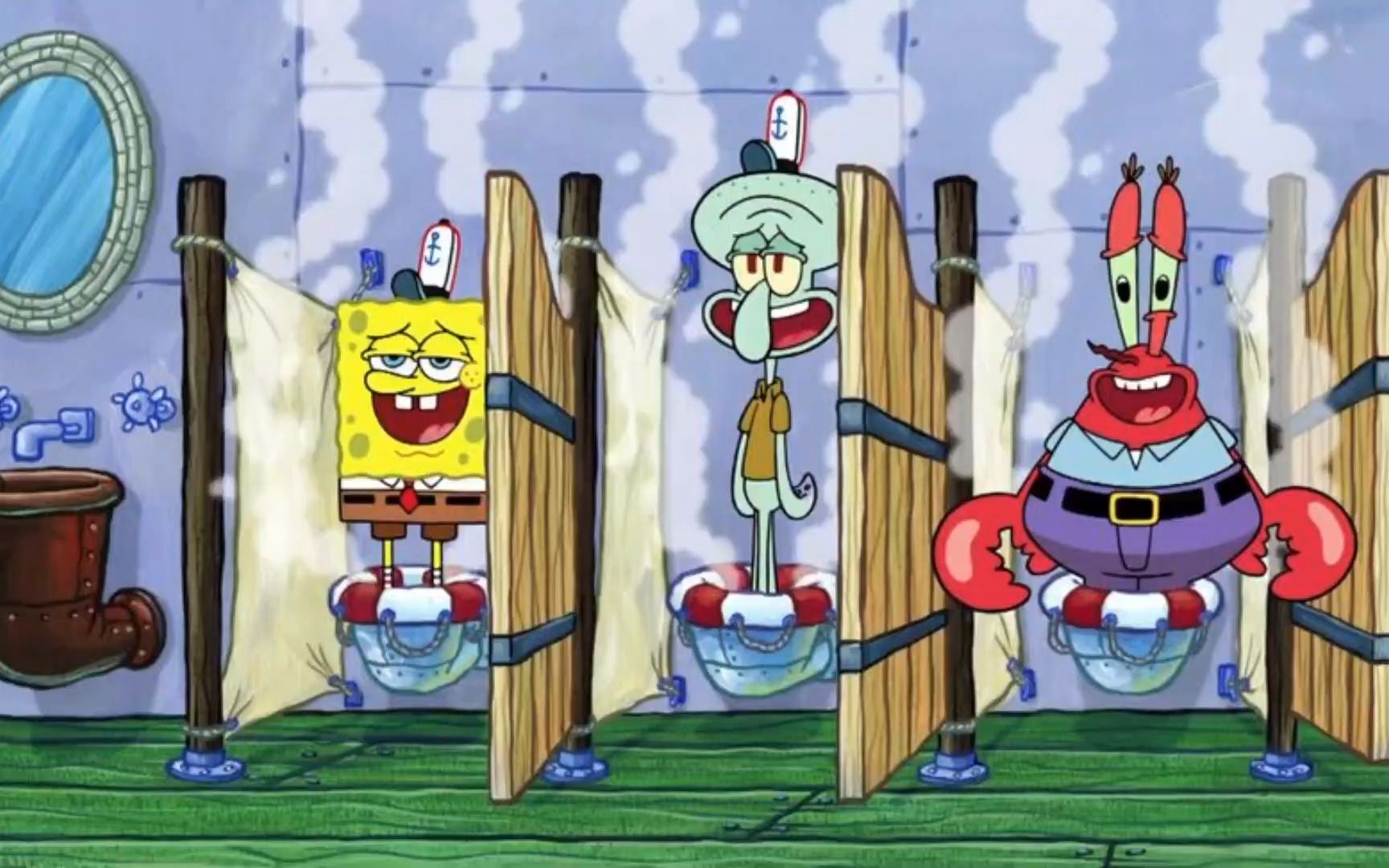 海绵宝宝:蟹堡王有海胆,吓得三人跳上煎锅,没想到煎锅还是热的