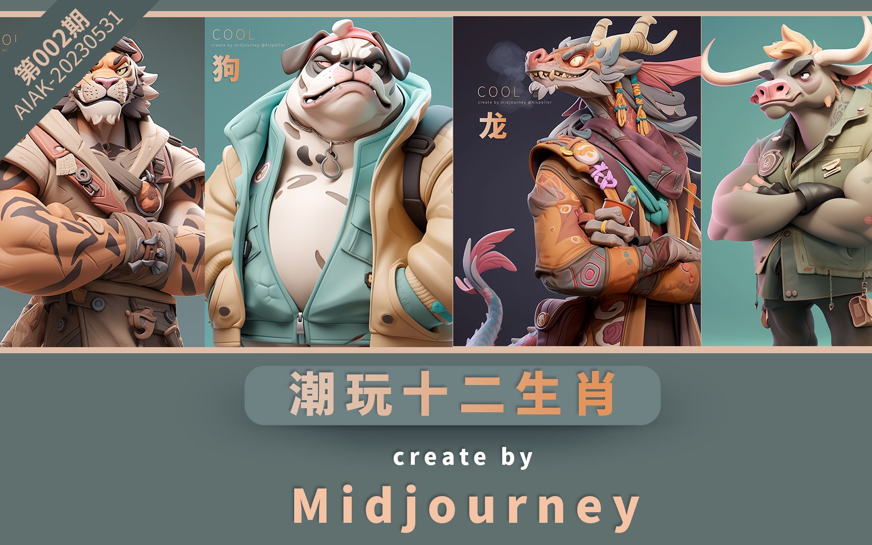 用Midjourney制作两组潮玩风格的十二生肖哔哩哔哩bilibili