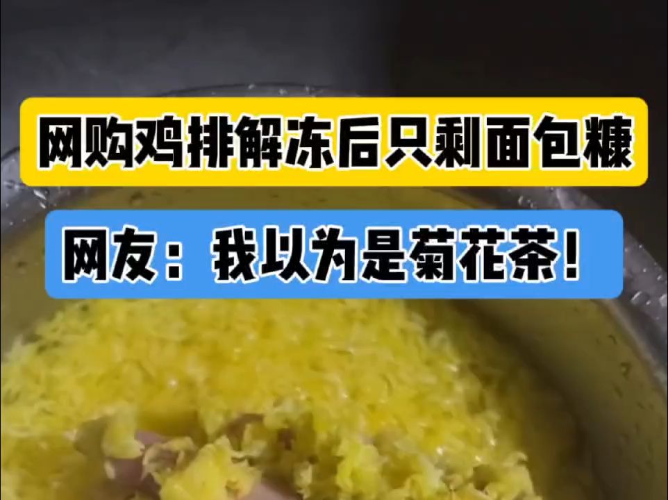 网购鸡排解冻后只剩面包糠 神似菊花茶哔哩哔哩bilibili