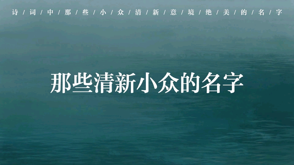 [图]【诗词起名】草满池塘水满陂，山衔落日浸寒漪 | 那些清新小众的古风名字究竟有多美