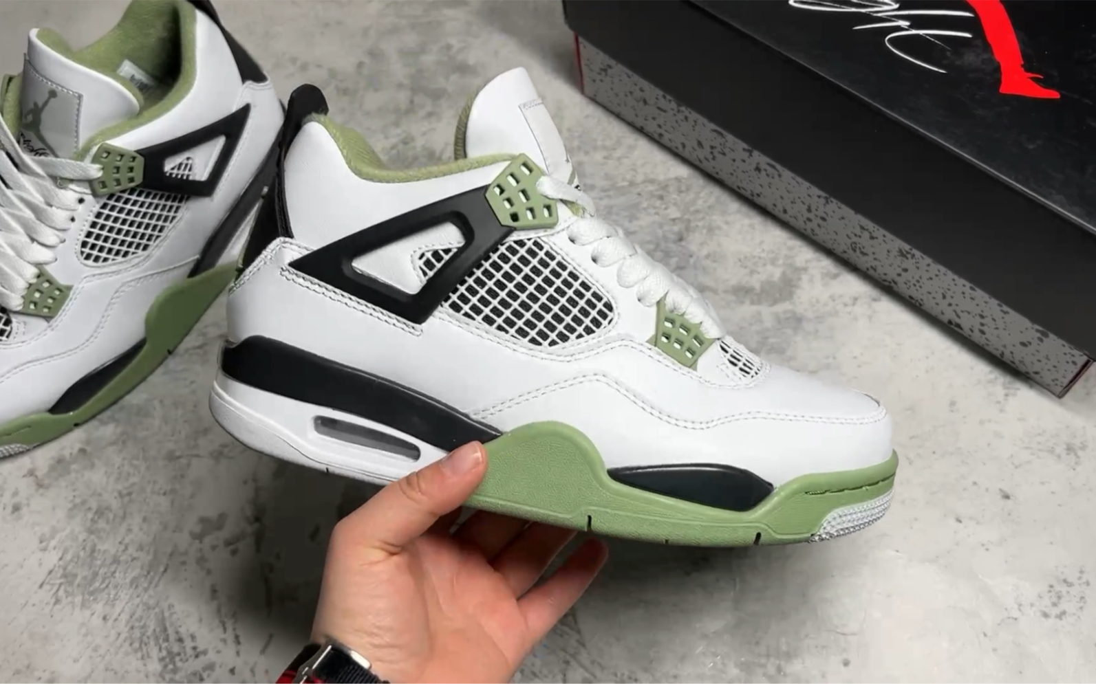 【全方位实拍】air jordan 4 鼠尾草海盐 白绿黑