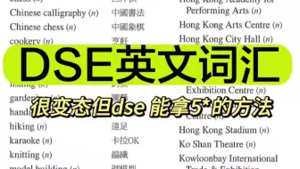 很变态但DSE能拿5*的备考词汇