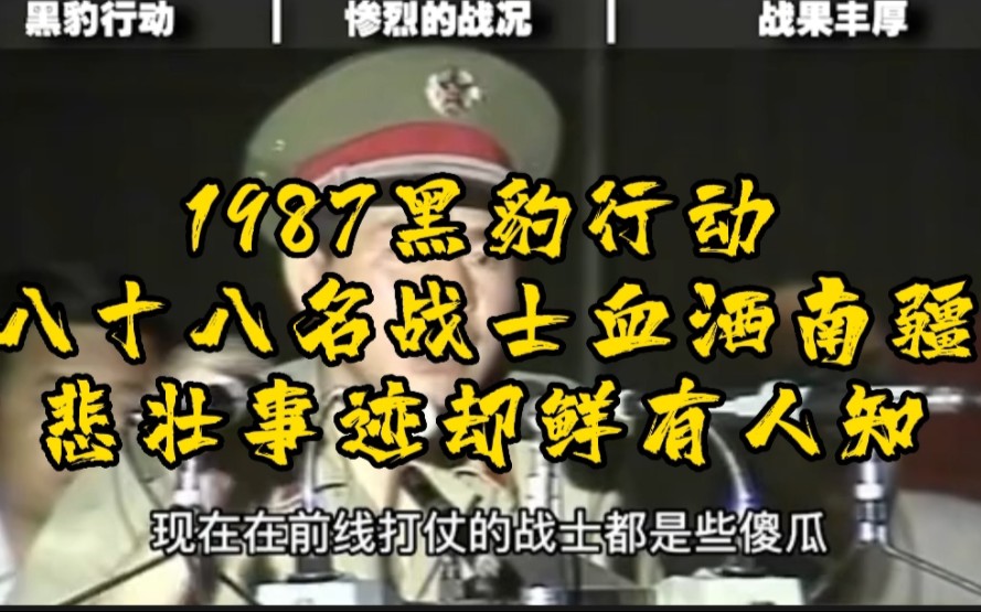 [图]1987黑豹行动，八十八名战士血洒南疆，悲壮事迹却鲜有人知