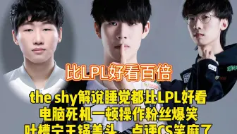 theshy解说睡觉都比LPL好看，电脑死机一顿操作粉丝爆笑，吐槽宁王锅盖头，点评CS笑麻了