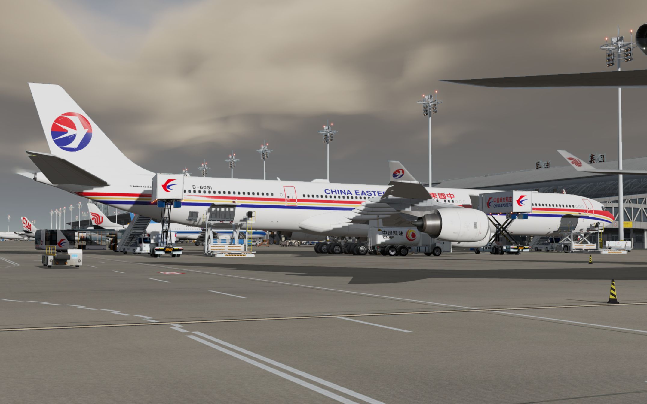 xp11 东航a340-600 zycc 06 落地