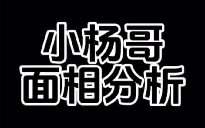 【面相解读】小杨哥面相分析哔哩哔哩bilibili