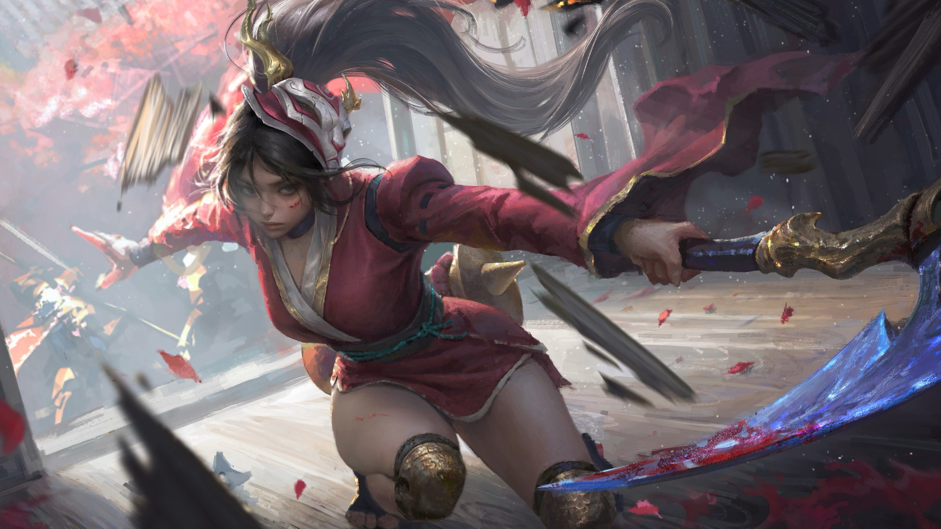 猩红之月 鬼武姬 阿卡丽同人 英雄联盟同人插画 刃下无生