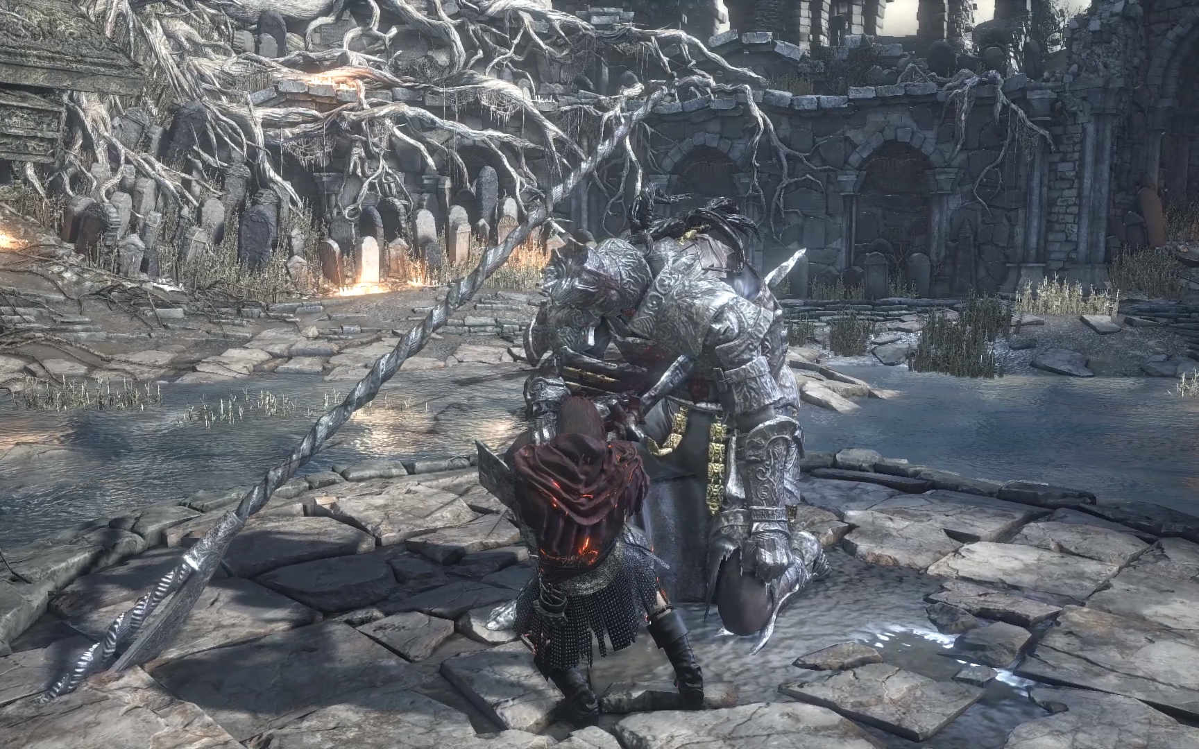 【黑魂3】三周目 暗洛斯里克巨剑砍古达,弹反必杀!