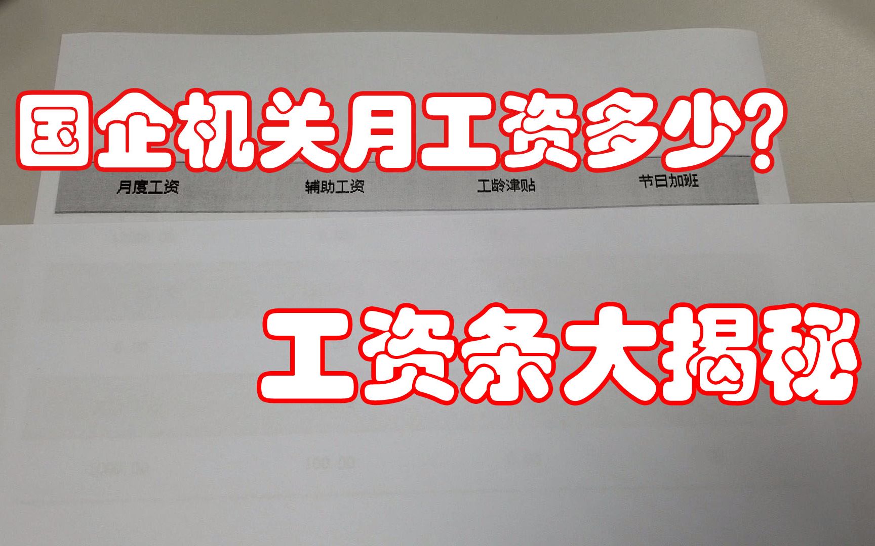 国企机关月收入多少?工资条大揭秘哔哩哔哩bilibili