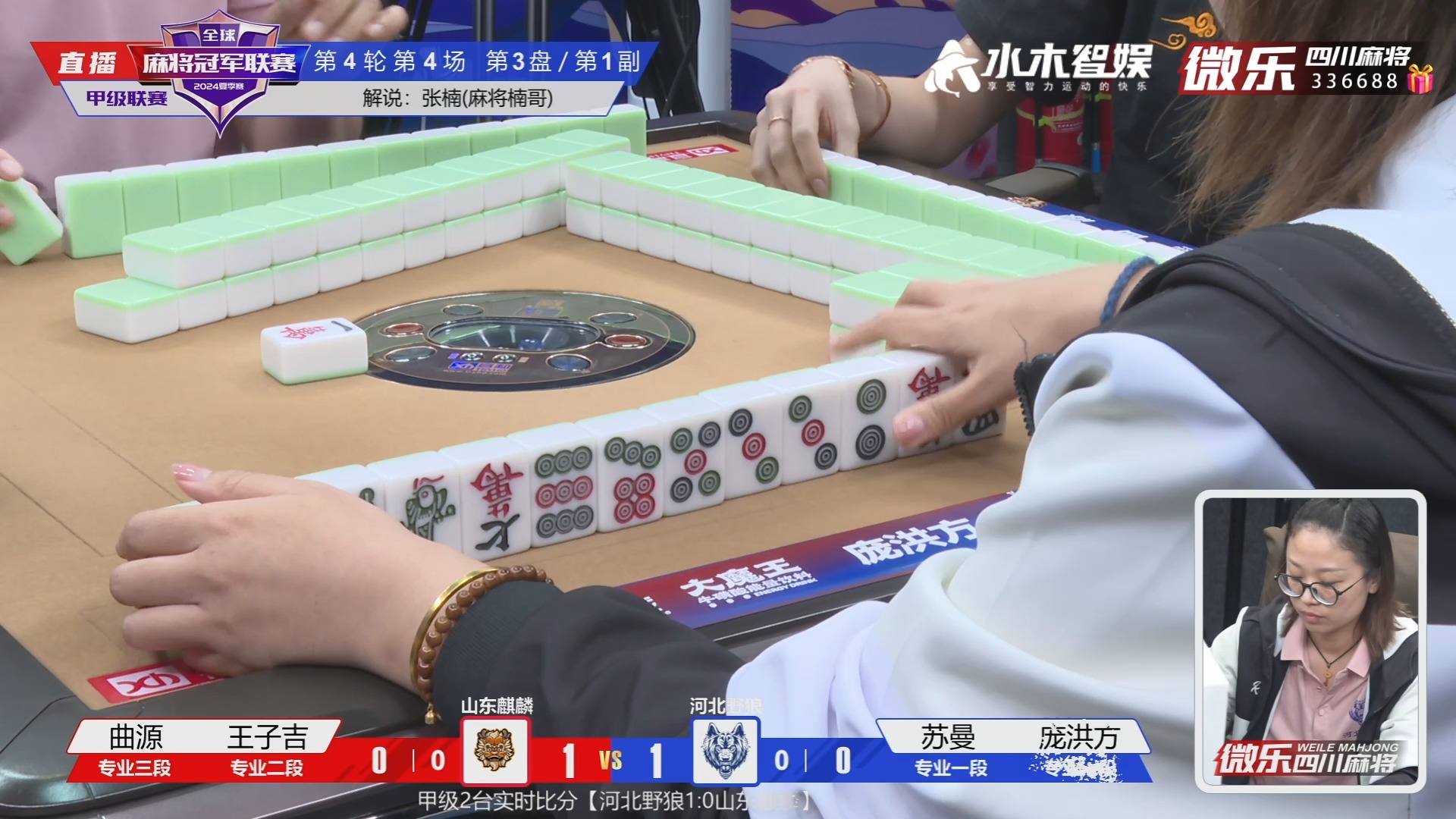 麻将研究院 河北野狼 VS 山东麒麟 240705晚 上