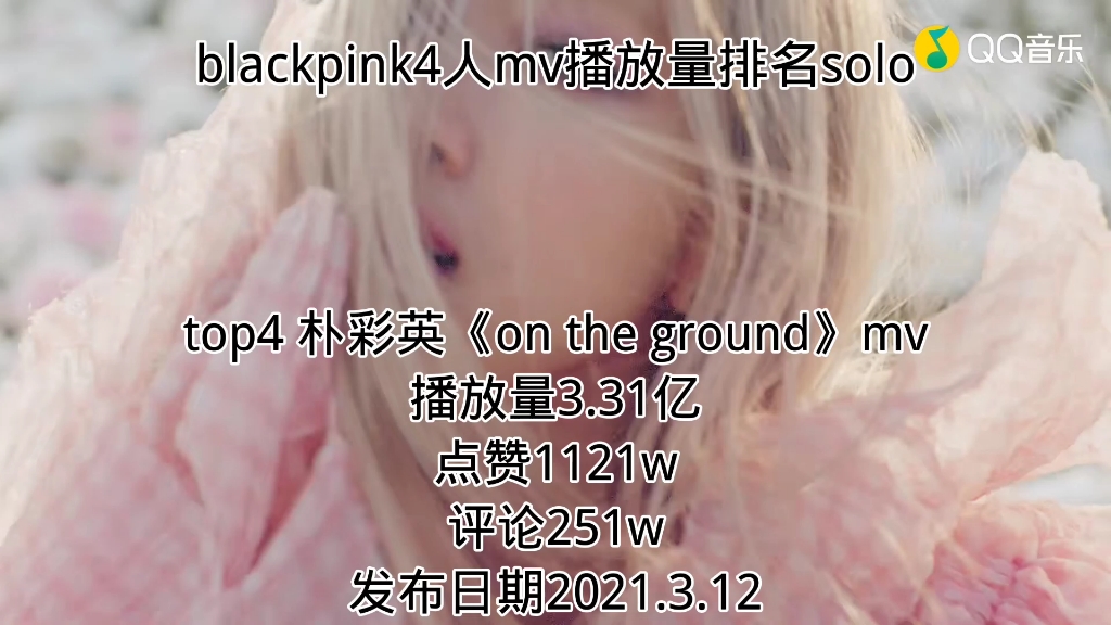 blackpink4人4色solomv(舞蹈视频)播放量排名 jennie冲10亿!哔哩哔哩bilibili