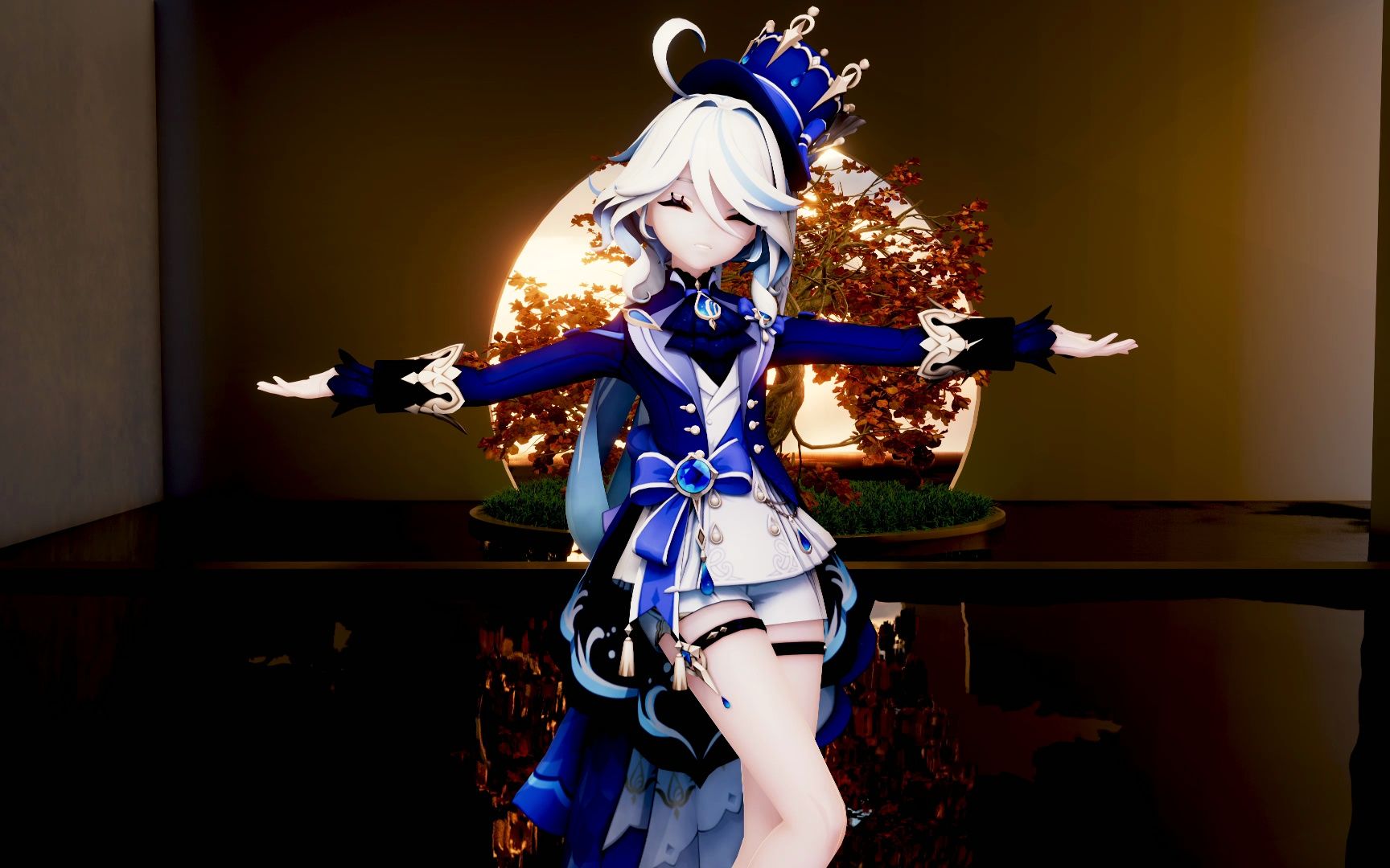 【4k/原神/mmd】腿腿腿!水水水!【水神99芙卡洛斯/芙宁娜】