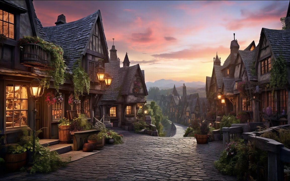 【白噪音】2小时丨霍格莫德村的美丽日出丨哈利波特系列