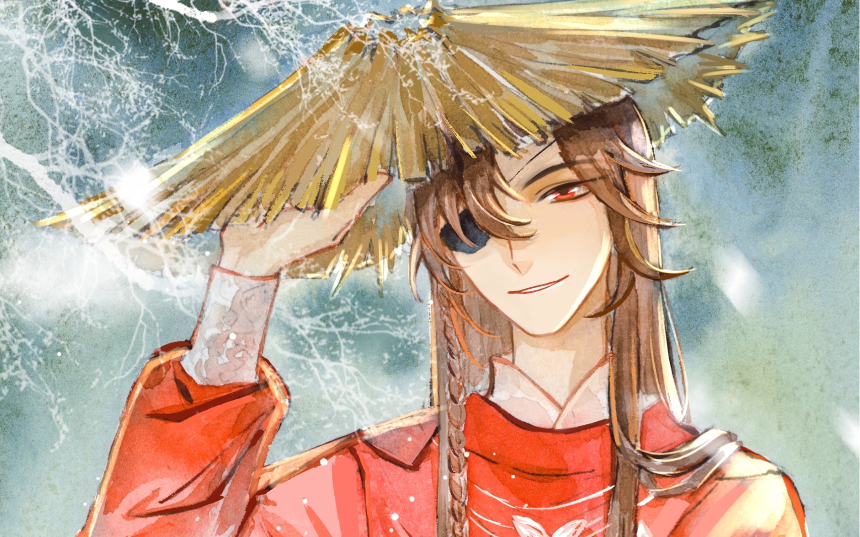 水彩板绘后期天官赐福花城