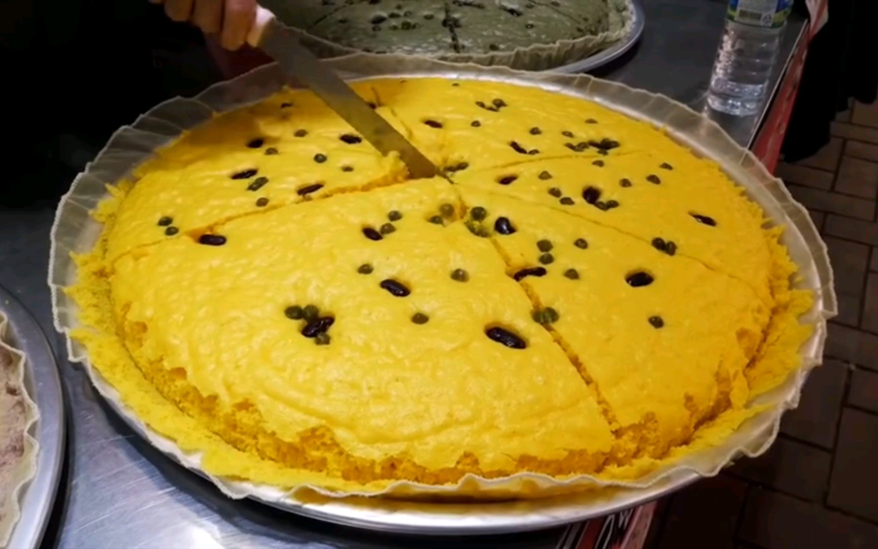 香甜软糯的玉米面切糕,街头美食系列76