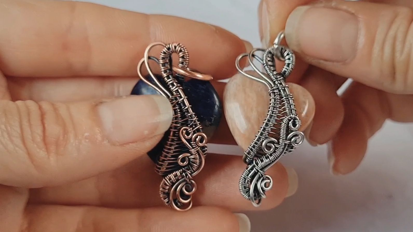 【kelly jones jewellery】包石吊坠 金属缠绕绕线制作教程106