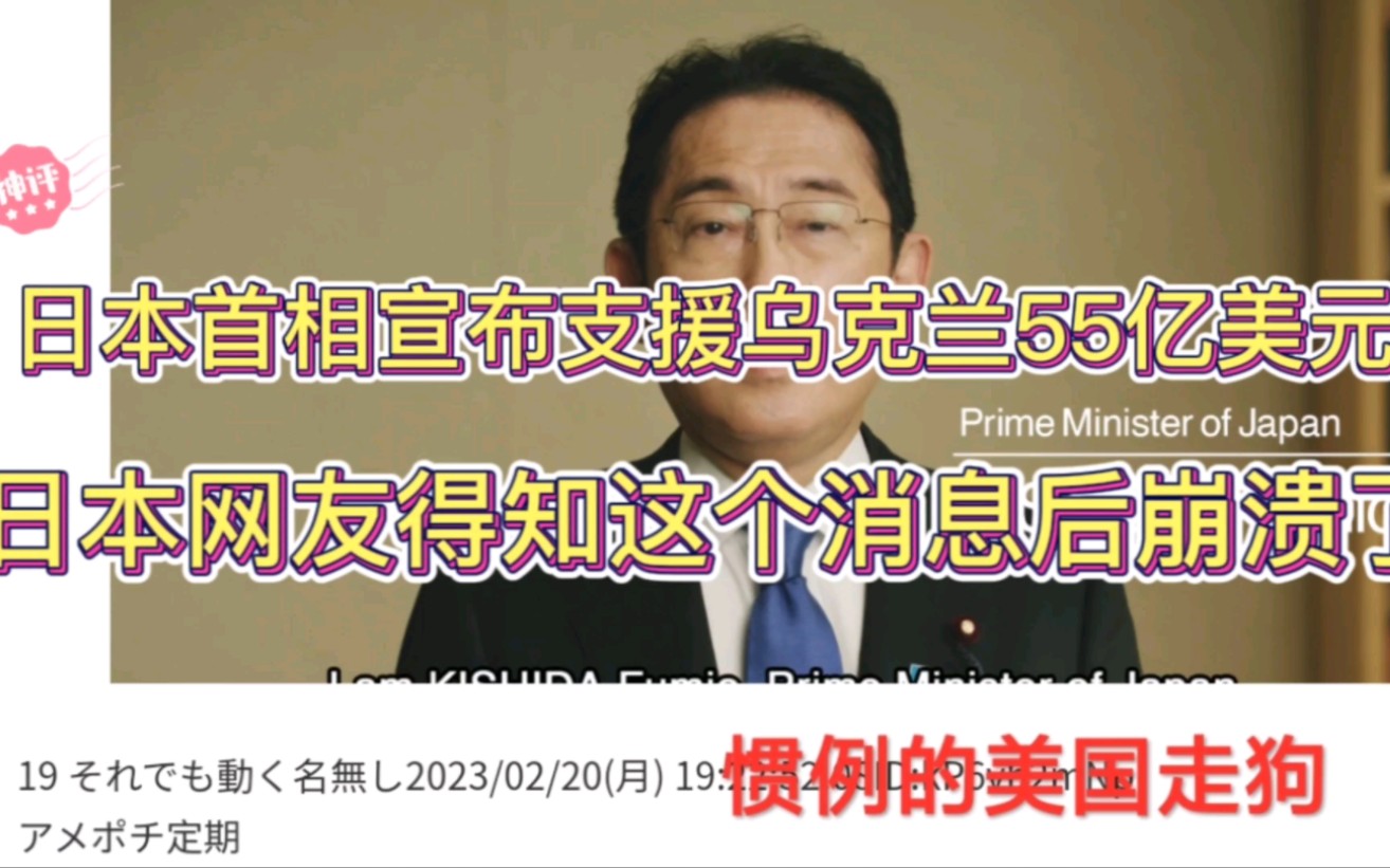 日本首相宣布支援乌克兰55亿美元!日本网友得知这个消息后崩溃了!哔哩哔哩bilibili