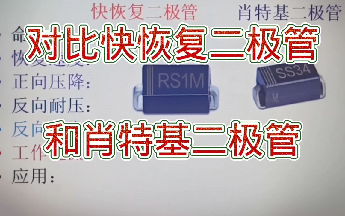 236快恢复二极管和肖特基二极管有何区别和共同点?应用有区别哔哩哔哩bilibili