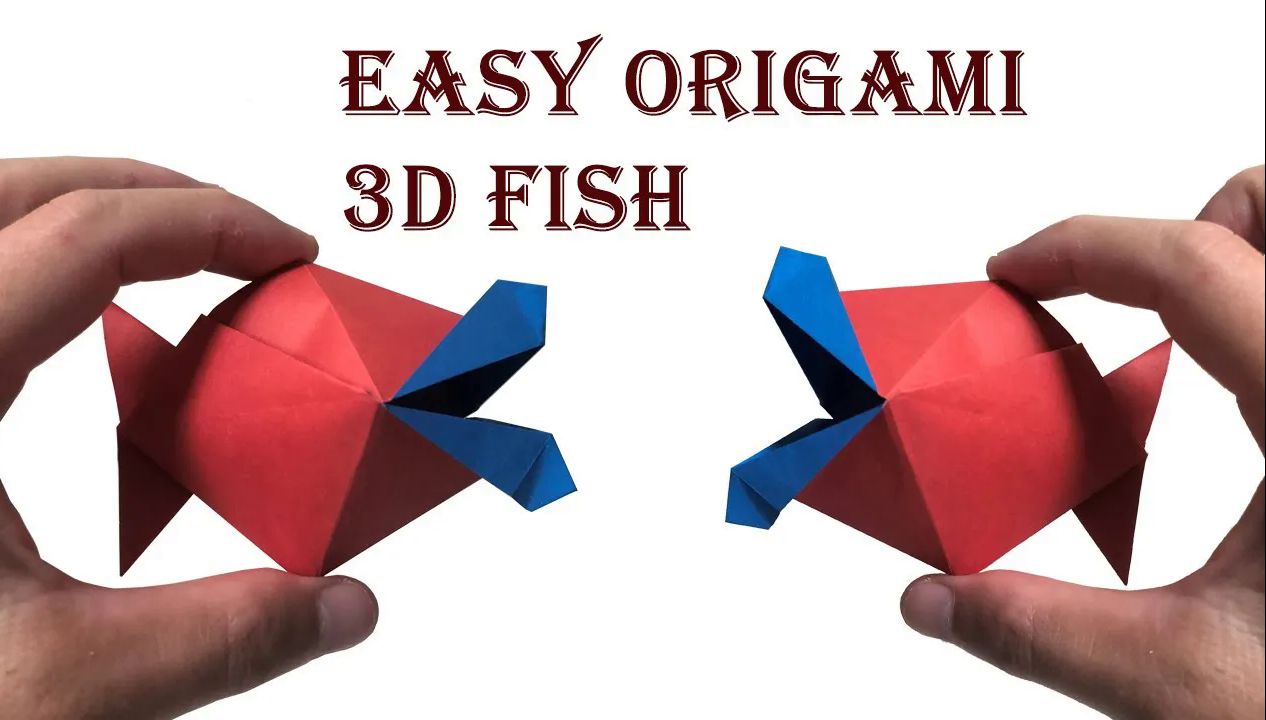 【yellow paper origami】l立体的鱼折纸教程how to make paper heart