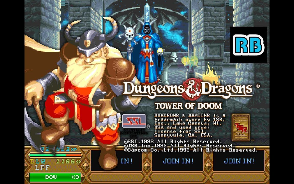 1994卡普空经典街机《龙与地下城1毁灭之塔》欧版最高难度矮人一币