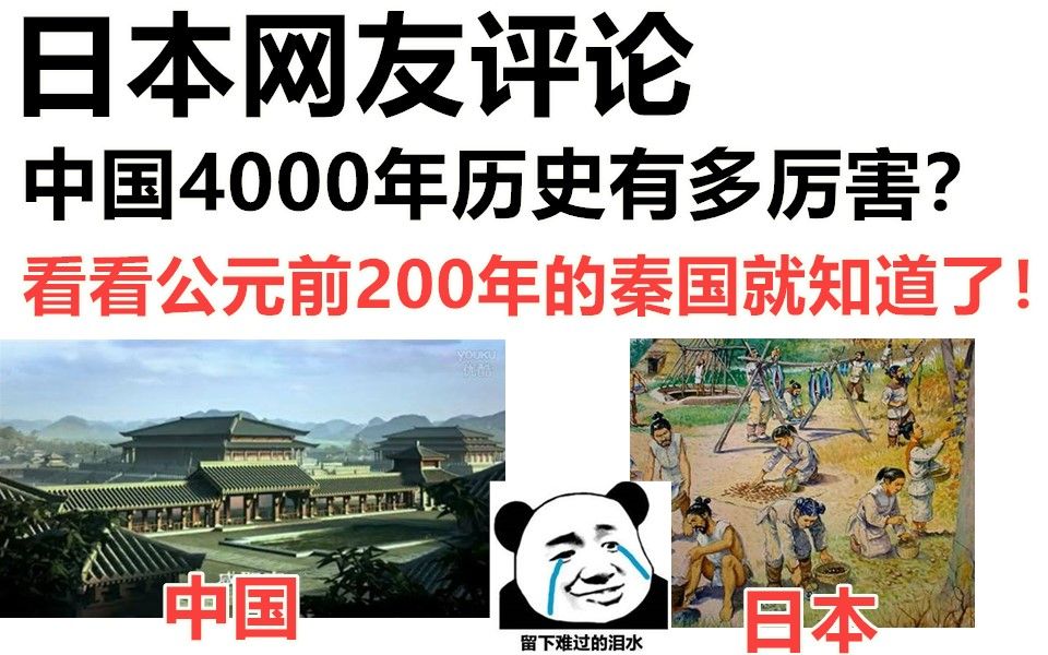 日本网友评论,中国4000年历史有多厉害?公元前200年日本人还在吃草!哔哩哔哩bilibili