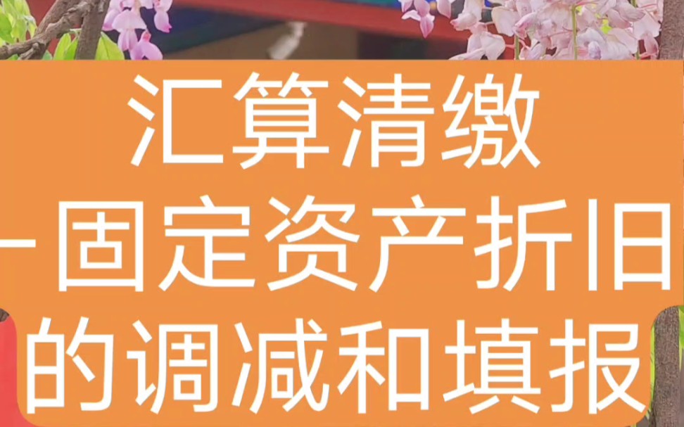 汇算清缴固定资产折旧(企业所得税)的税前调减和填报方法哔哩哔哩bilibili