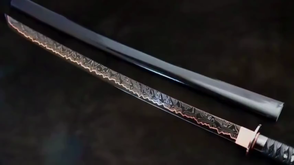 锻造铜大马士革武士刀