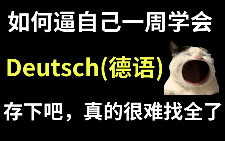 [图]【b站强推】德语大佬一周讲完的德语教程！整整1000集，全干货无废话！还学不会我退出德语圈！