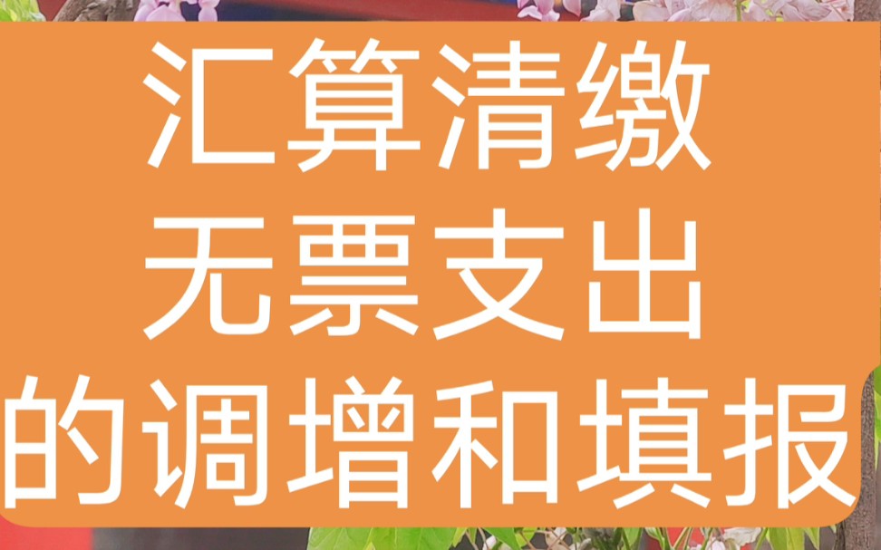 汇算清缴无票支出(企业所得税)税前调增和填报哔哩哔哩bilibili