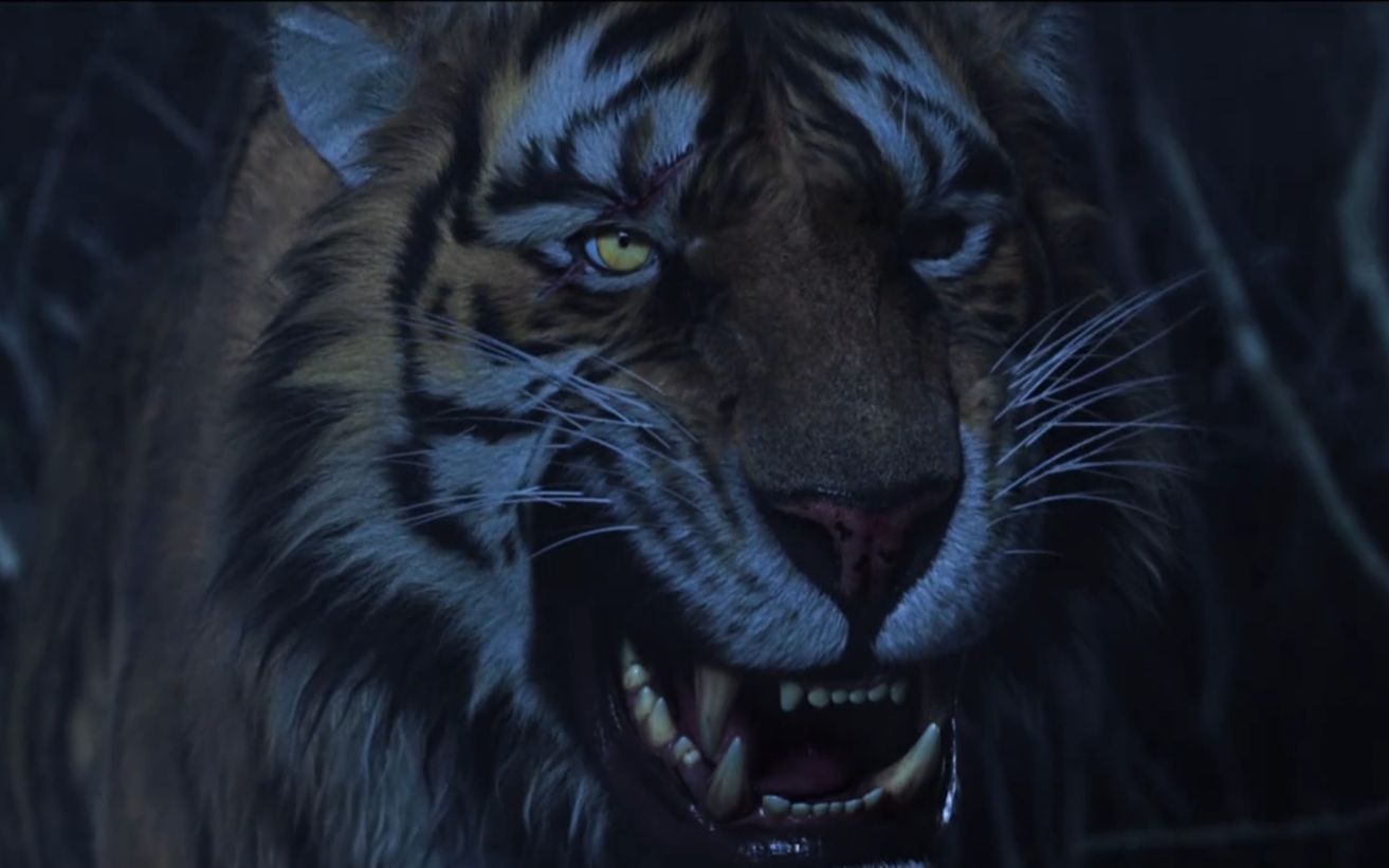 这是老虎第二次在电影里被巨蛇吓跑了