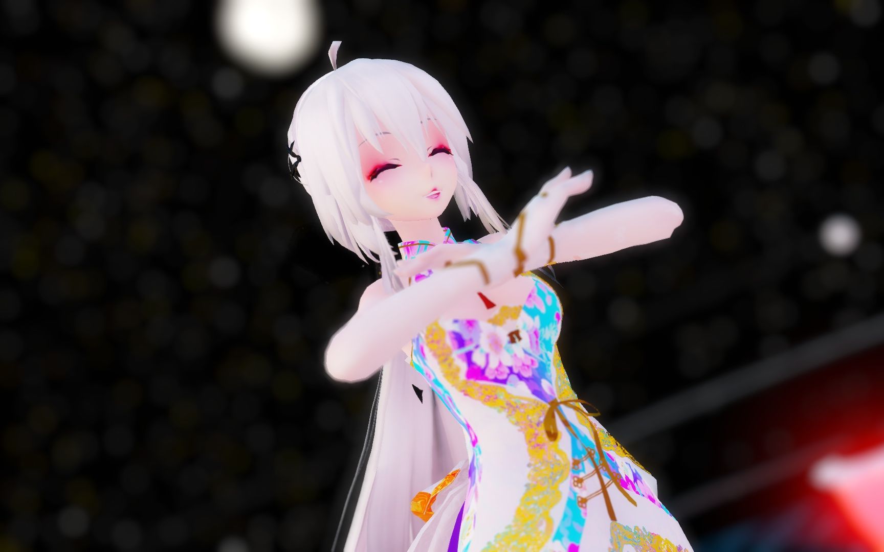 彩色青鸾旗袍旗袍弱音桃花笑