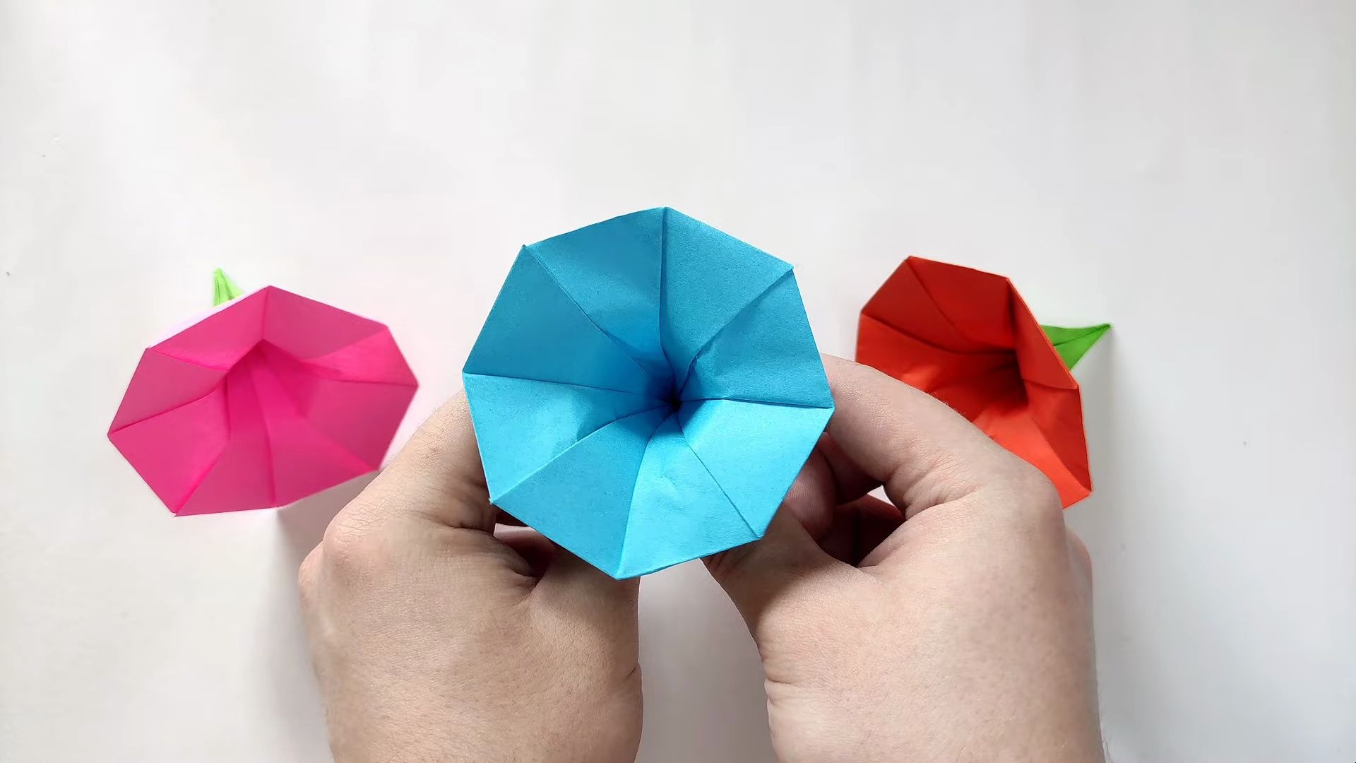 origami library 牵牛花折纸教程origami morning glory