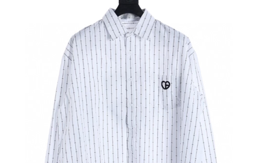 说一下高仿dior迪奥23ss满印logo字母爱心刺绣长袖衬衫