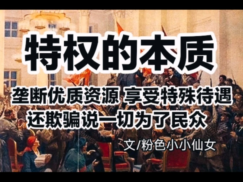 特权的本质:垄断优质资源,享受特殊待遇,还欺骗说一切为了民众!哔哩哔哩bilibili