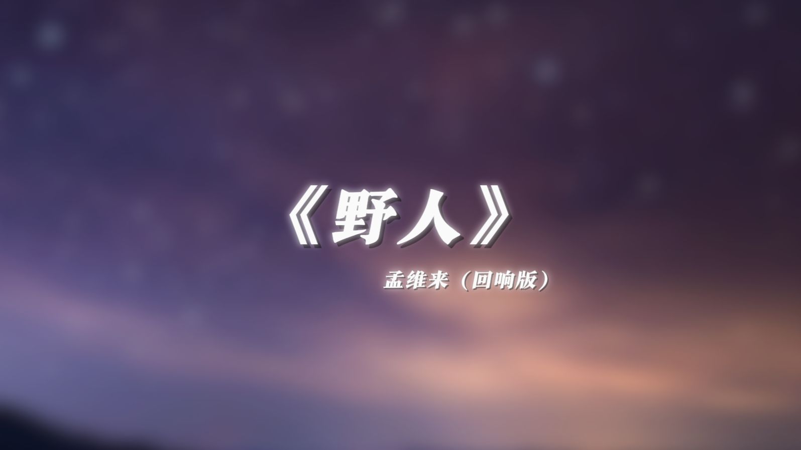 【回响版】《野人》孟维来丨不再借世人的手 替我开脱哔哩哔哩bilibili